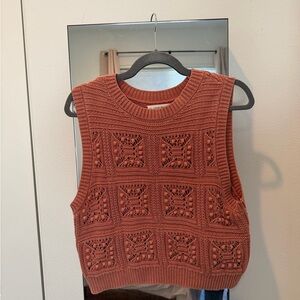 Lucky Brand Terracotta Knit Sweater Vest